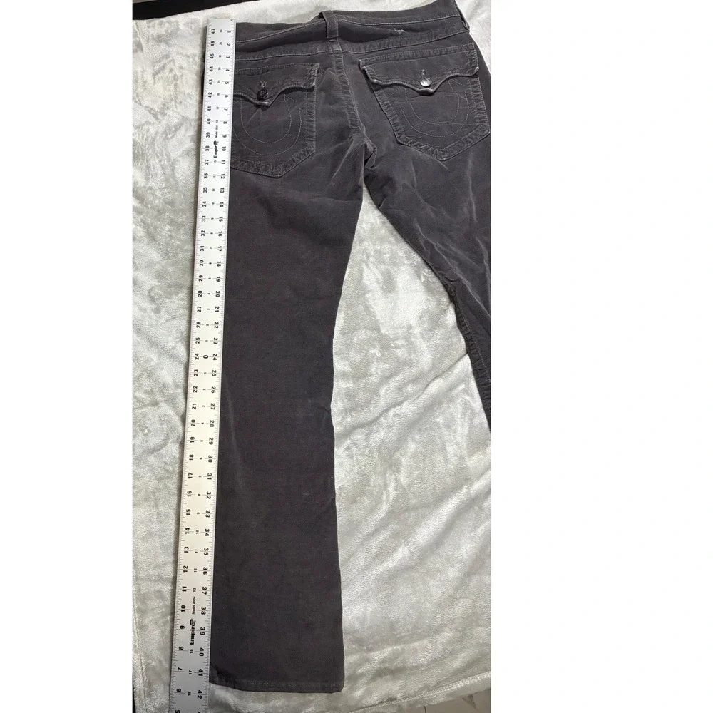True Religion Mens Charcoal Grey Corduroy Bootcut Pants Size 33 Made in USA